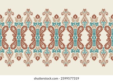 Saree Sarong Motifs Ikat floral paisley embroidery floral.ikat ethnic oriental  seamless pattern traditional.Ikat embroidery style abstract embroidery design for texture,fabric,clothing,wrapping.
