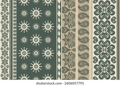 Saree Sarong Motifs Ikat floral paisley embroidery floral.ikat ethnic oriental pattern traditional.Ikat embroidery style abstract embroidery design for texture, fabric, clothing, wrapping, decoration