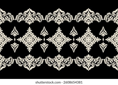 Saree Sarong Motifs Ikat floral paisley embroidery floral.ikat ethnic oriental  seamless pattern traditional.Ikat embroidery style abstract embroidery design for texture,fabric,clothing,wrapping.