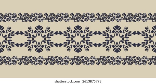 Saree Sarong Motifs Ikat floral paisley embroidery floral.ikat ethnic oriental  seamless pattern traditional.Ikat embroidery style abstract embroidery design for texture,fabric,clothing,wrapping.