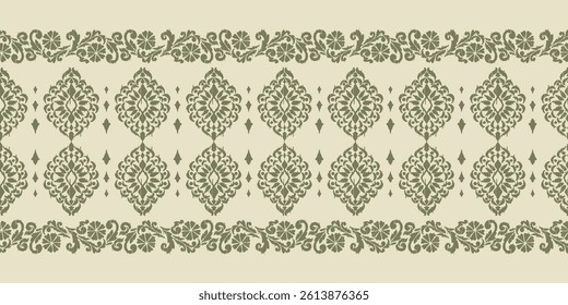 Saree Sarong Motifs Ikat floral paisley embroidery floral.ikat ethnic oriental pattern traditional.Ikat embroidery style abstract embroidery design for texture,fabric,clothing,wrapping,decoration 