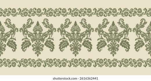 Saree Sarong Motifs Ikat floral paisley embroidery floral.ikat ethnic oriental pattern traditional.Ikat embroidery style abstract embroidery design for texture,fabric,clothing,wrapping,decoration