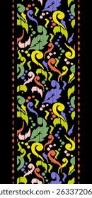 Saree Sarong Motifs Ikat floral paisley embroidery floral.ikat ethnic oriental pattern traditional.Ikat embroidery style abstract embroidery design for texture,fabric,clothing,wrapping,decoration