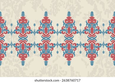 Saree Sarong Motifs Ikat floral paisley embroidery floral.ikat ethnic oriental pattern traditional.Ikat embroidery style abstract embroidery design for texture,fabric,clothing,wrapping,decoration