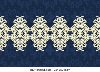 Saree Sarong Motifs Ikat floral paisley embroidery floral.ikat ethnic oriental pattern traditional.Ikat embroidery style abstract embroidery design for texture,fabric,clothing,wrapping,decoration