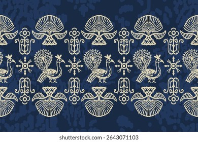 Saree Sarong Motifs Ikat floral paisley embroidery floral.ikat ethnic oriental pattern traditional.Ikat embroidery style abstract embroidery design for texture,fabric,clothing,wrapping,decoration