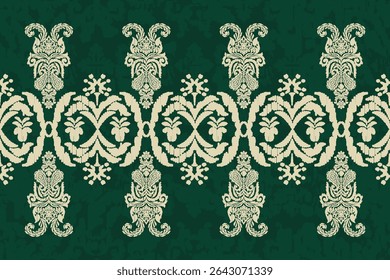 Saree Sarong Motifs Ikat floral paisley embroidery floral.ikat ethnic oriental pattern traditional.Ikat embroidery style abstract embroidery design for texture,fabric,clothing,wrapping,decoration