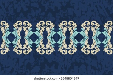 Saree Sarong Motifs Ikat floral paisley embroidery floral.ikat ethnic oriental pattern traditional.Ikat embroidery style abstract embroidery design for texture,fabric,clothing,wrapping,decoration