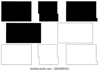 Sargent, Rolette, Ransom and Logan County, North Dakota State (U.S. county, United States of America, USA, U.S., US) map vector illustration, scribble sketch map