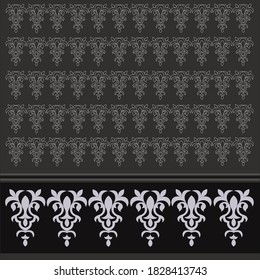 Sari border for Happy Sankranti white border design on deep black color background.