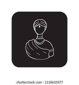 sari clothes icon flat black