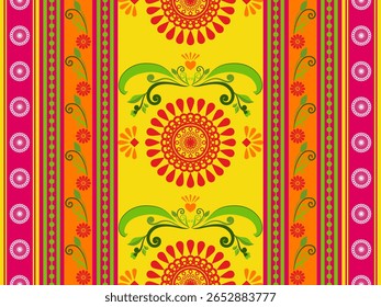 Sari Indian pattern. Sari Indian oriental pattern. Floral Indian pattern style can be used in fabric design for clothing, textile, background, wallpaper, embroidery, floral pattern