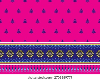 Sari Indian pattern. Sari Indian oriental pattern. Floral Indian pattern style can be used in fabric design for clothing, textile, background, wallpaper, embroidery, floral pattern 