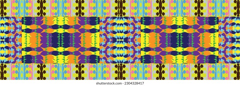 Sari indian seamless pattern. Tribal art border abstract print. Ethnic ornament. 
Repeating background texture. Fabric, cloth design