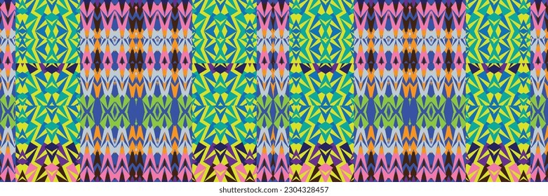 Sari indian seamless pattern. Tribal art border abstract print. Ethnic ornament. 
Repeating background texture. Fabric, cloth design