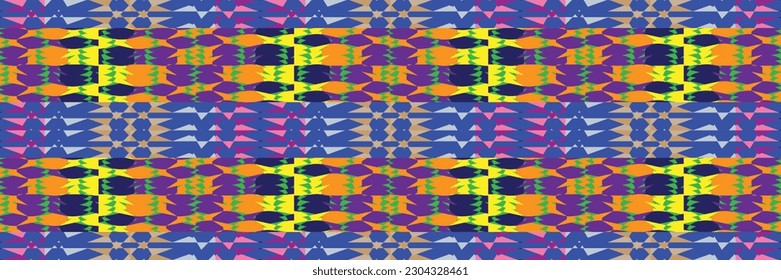 Sari indian seamless pattern. Tribal art border abstract print. Ethnic ornament. 
Repeating background texture. Fabric, cloth design