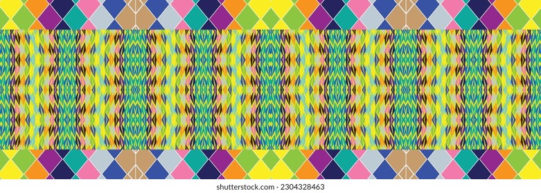 Sari indian seamless pattern. Tribal art border abstract print. Ethnic ornament. 
Repeating background texture. Fabric, cloth design