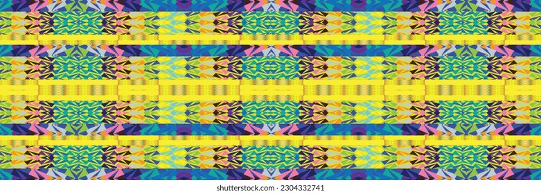 Sari indian seamless pattern. Tribal art border abstract print. Ethnic ornament. 
Repeating background texture. Fabric, cloth design