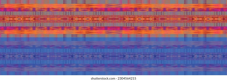 Sari indian seamless pattern. Tribal art border abstract print. Ethnic ornament. 
Repeating background texture. Fabric, cloth design
