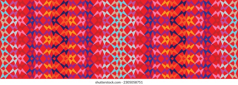 Sari indian seamless pattern. Tribal art border abstract print. Ethnic ornament. 
Repeating background texture. Fabric, cloth design
