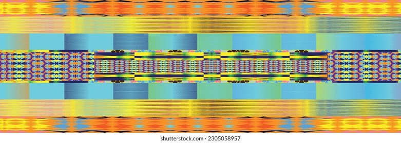 Sari indian seamless pattern. Tribal art border abstract print. Ethnic ornament. 
Repeating background texture. Fabric, cloth design
