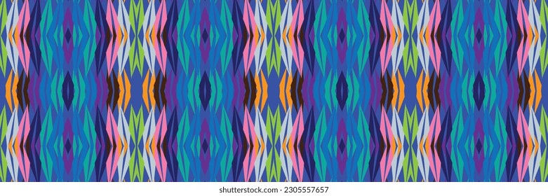 Sari indian seamless pattern. Tribal art border abstract print. Ethnic ornament. 
Repeating background texture. Fabric, cloth design