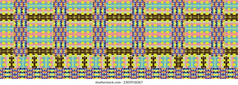 Sari indian seamless pattern. Tribal art border abstract print. Ethnic ornament. 
Repeating background texture. Fabric, cloth design