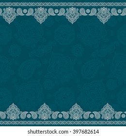 Sari indian seamless pattern. Tribal art border abstract print. Ethnic ornament. Repeating background texture. Fabric, cloth design