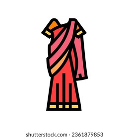 sari traditional clothing color icon vector. sari traditional clothing sign. isolated symbol illustration