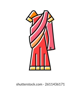 sari traditional clothing color icon vector. sari traditional clothing sign. isolated symbol illustration