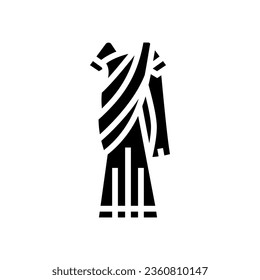 sari traditional clothing glyph icon vector. sari traditional clothing sign. isolated symbol illustration