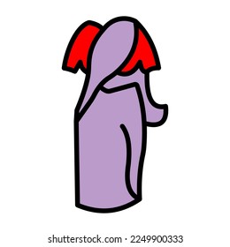 Icono plano vector sari. Ilustración sari emoji aislada