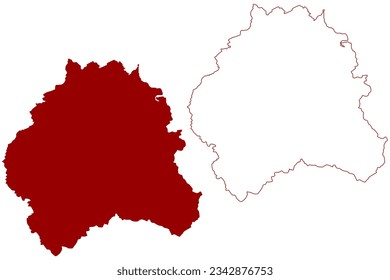 Sarine District (Switzerland, Swiss Confederation, Canton of Fribourg or Freiburg) map vector illustration, scribble sketch Saanebezirk or District de la Sarena map