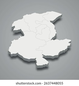 Sari-Pul 3d isometric map is a region of Afghanistan, vector illustration