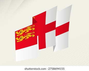 Sark Flag with Dynamic Waving Design, Flag with Abstract Waving Motion. Vector Illustration.