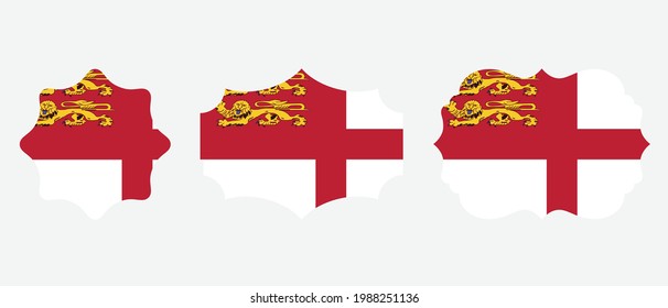 Bandera de Sark. ilustración vectorial de símbolo de icono plano