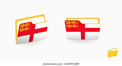 Sark flag on two type of folder icon. Vector illustration.