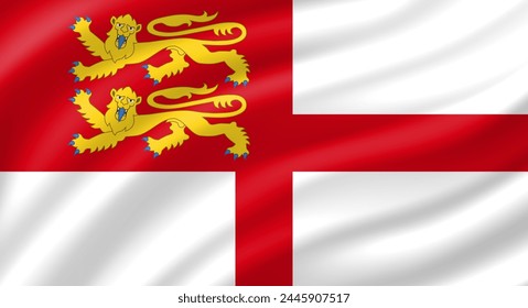 Sark flag waving. Background. Vector