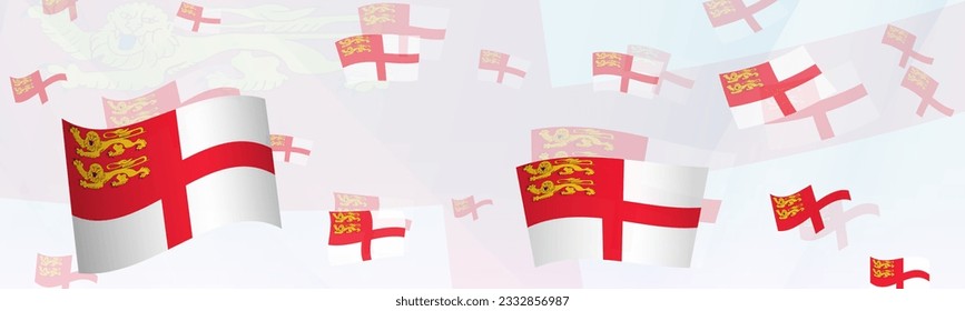 Sark flag-themed abstract design on a banner. Abstract background design with National flags. Vector illustration.