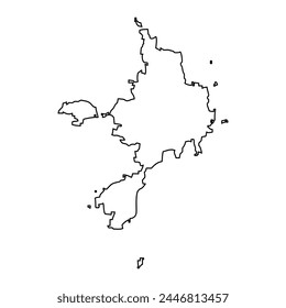 Sark map, part of the Bailiwick of Guernsey. Vector illustration.