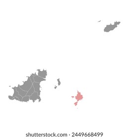 Sark map, part of the Bailiwick of Guernsey. Vector illustration.