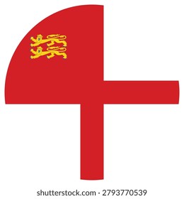 Sark Round Flag Icon High Quality National Flag Isolated on Transparent Background