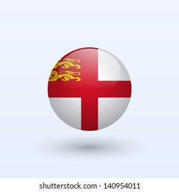 Sark round flag. Vector illustration.