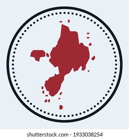 Sark round stamp. Round logo with island map and title. Stylish minimal Sark badge with map. Vector illustration.