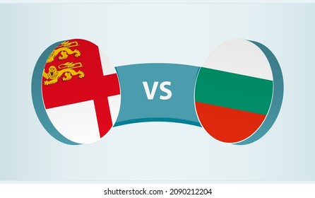 Sark versus Bulgaria, team sports competition concept. Round flag of countries.