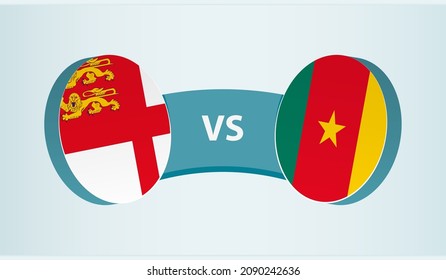 Sark versus Cameroon, team sports competition concept. Round flag of countries.