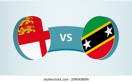 Sark versus Saint Kitts und Nevis, Team-Sport-Wettbewerb Konzept. Länderflagge.