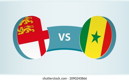 Sark versus Senegal, team sports competition concept. Round flag of countries.