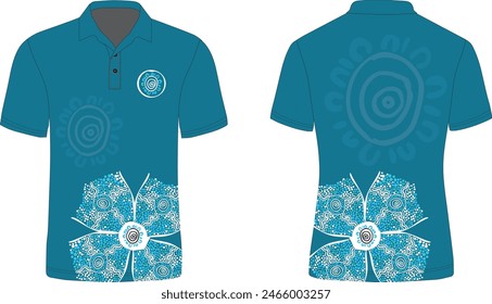 Sarkaar blue t-shirts with aboriginal pattern on it vector.