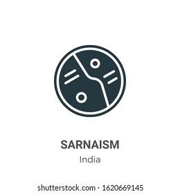Sarnaism glyph icon vector on white background. Flat vector sarnaism icon symbol sign from modern india collection for mobile concept and web apps design.